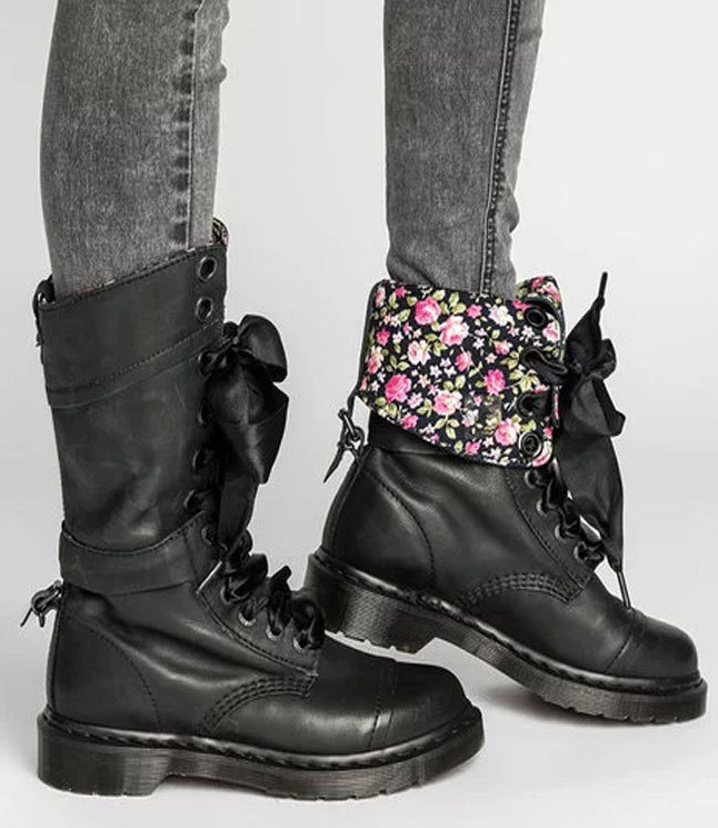 Mid-Calf Boots with Cross Straps, Martin Boots