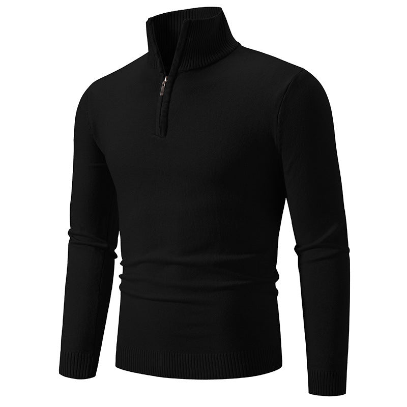 Men's Fleece Zip Mock Neck Sweater – Warm Urban Style
