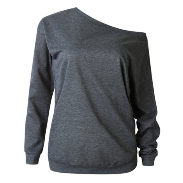 Women's Off-Shoulder Long Sleeve Casual T-Shirt - Urban Pulse Life