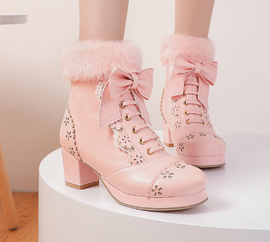 Lolita Shoes, Snow Boots, Japanese Sweet Short Boots