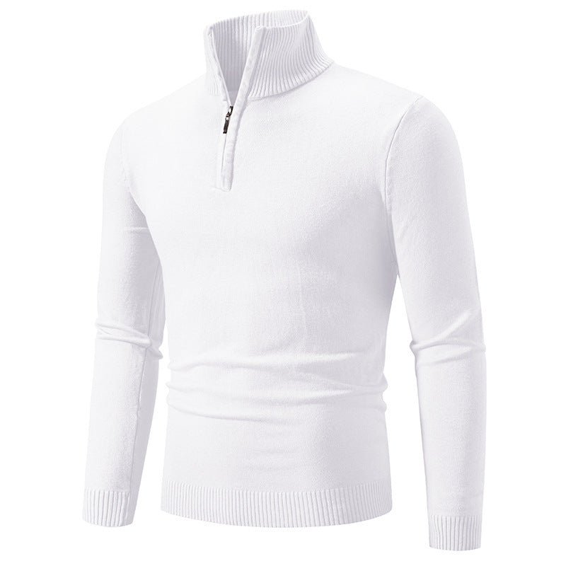 Men's Fleece Zip Mock Neck Sweater – Warm Urban Style