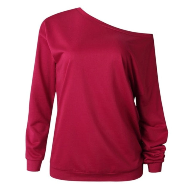 Women's Off-Shoulder Long Sleeve Casual T-Shirt - Urban Pulse Life