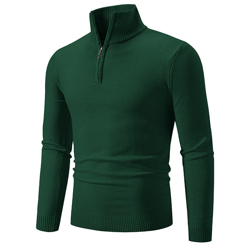 Men's Fleece Zip Mock Neck Sweater – Warm Urban Style