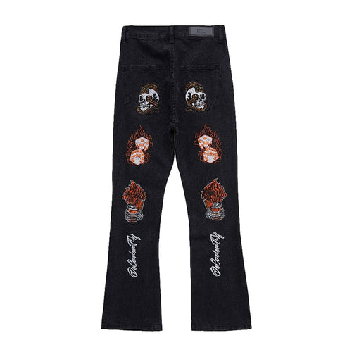 High Street Hip Hop Back Embroidered Jeans - Urban Pulse Life