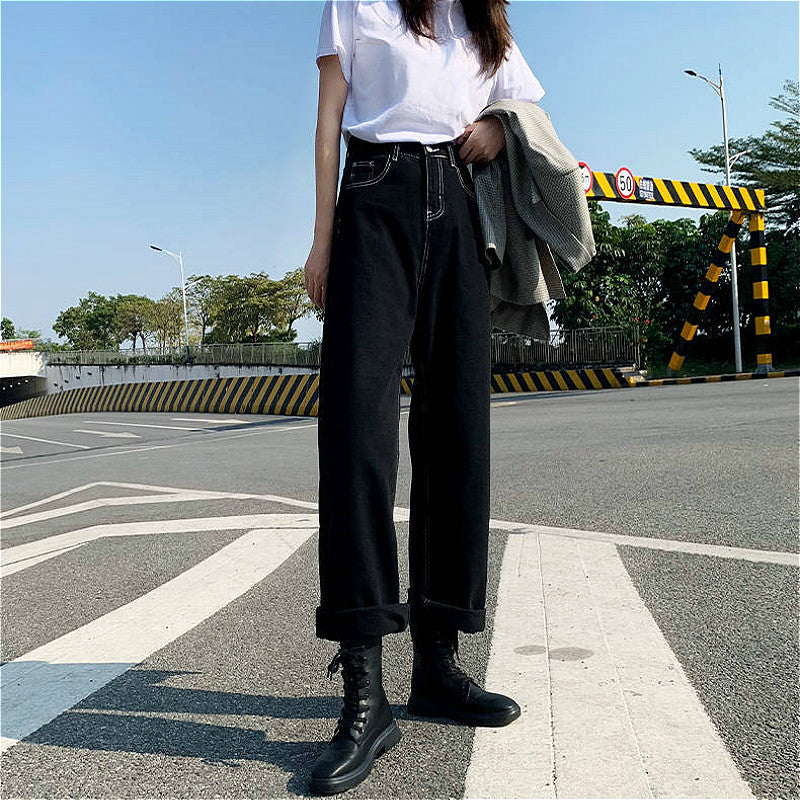 Trendy Slim Loose Fit Ladies Street Jeans - Urban Pulse Life