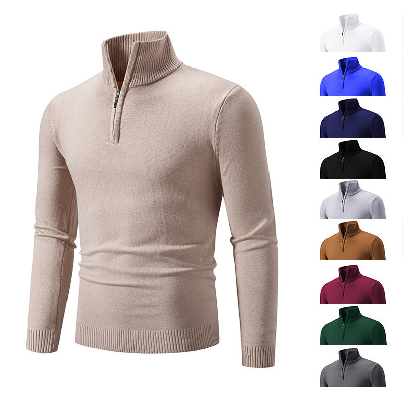 Men's Fleece Zip Mock Neck Sweater – Warm Urban Style