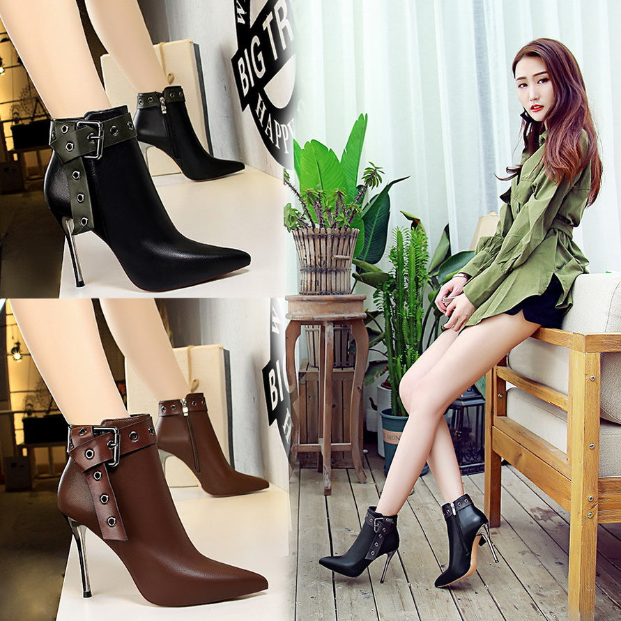 Vintage Knight Boots, Ankle Boots, Stiletto Heels