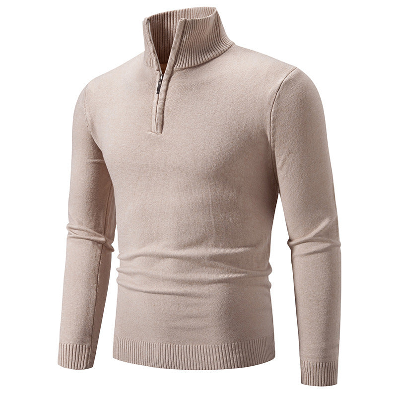 Men's Fleece Zip Mock Neck Sweater – Warm Urban Style