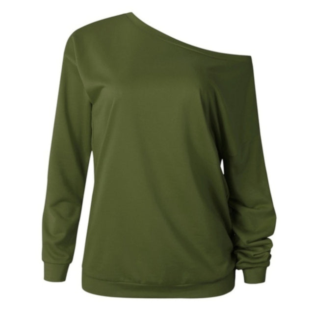 Women's Off-Shoulder Long Sleeve Casual T-Shirt - Urban Pulse Life