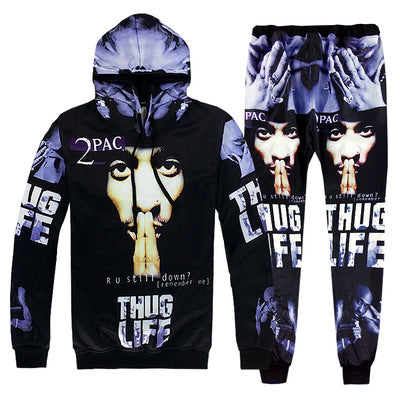 Emoji Sweatpants & Hoodie, 2Pac Hip Hop Joggers - Urban Pulse Life