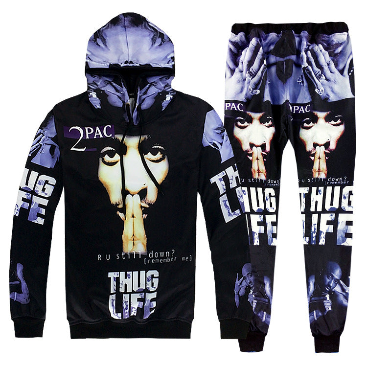 Emoji Sweatpants & Hoodie, 2Pac Hip Hop Joggers - Urban Pulse Life