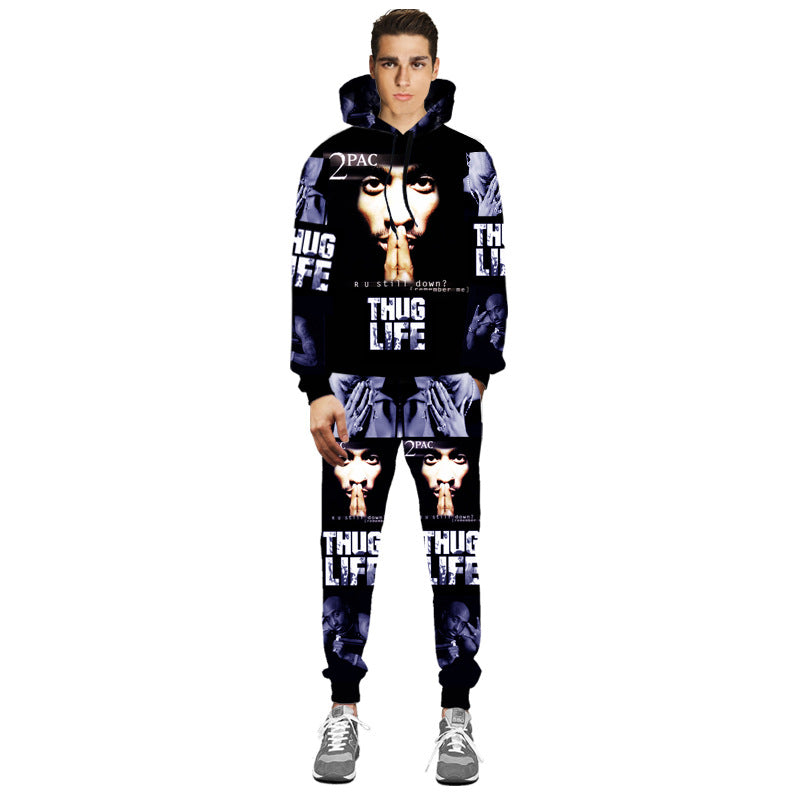 Emoji Sweatpants & Hoodie, 2Pac Hip Hop Joggers - Urban Pulse Life