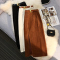 High Waist A-Line Corduroy Skirt for Women - Urban Pulse