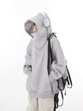 Loose High Collar Fleece Lined Hoodie - Urban Pulse