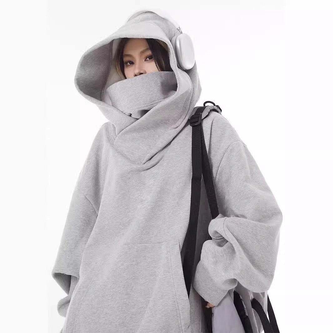 Loose High Collar Fleece Lined Hoodie - Urban Pulse