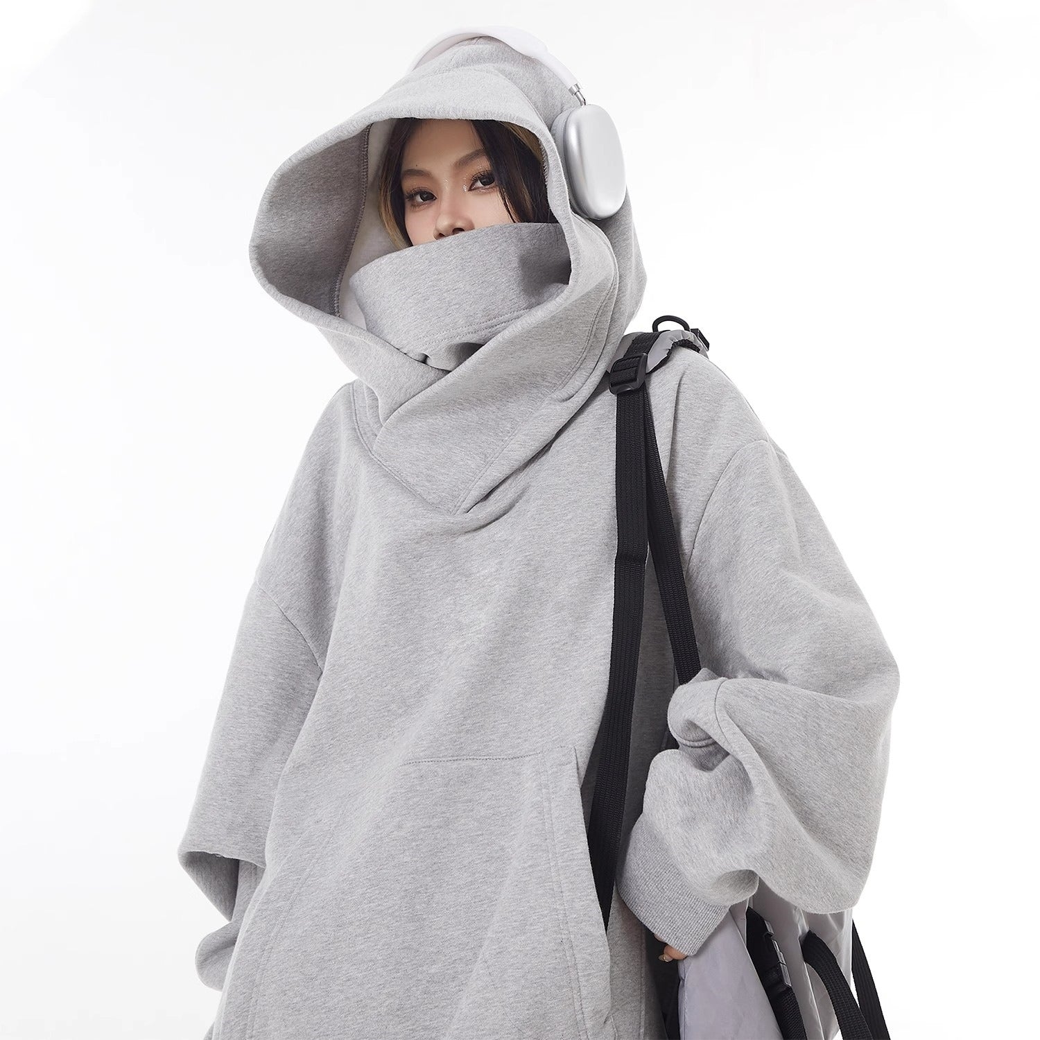 Loose High Collar Fleece Lined Hoodie - Urban Pulse
