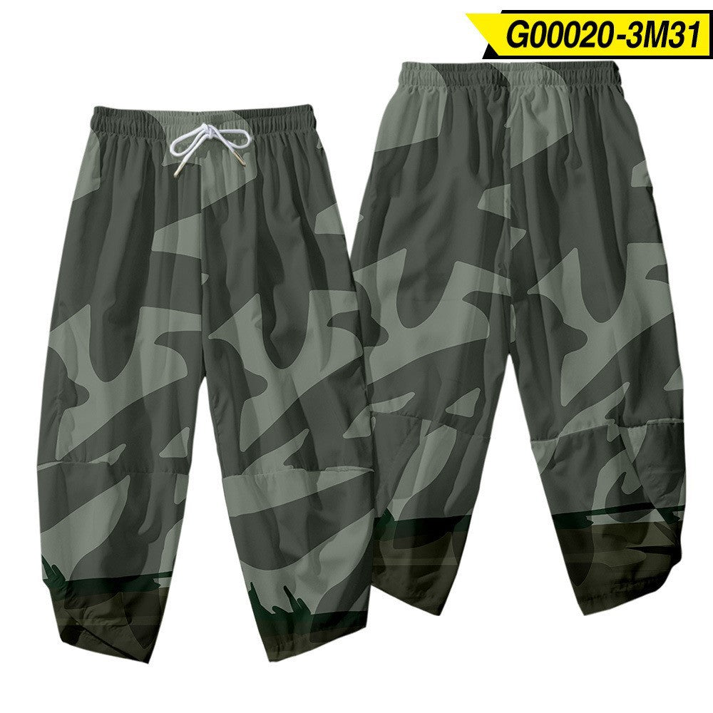 Men's 3D Digital Print Casual Cropped Pants - Urban Pulse Life