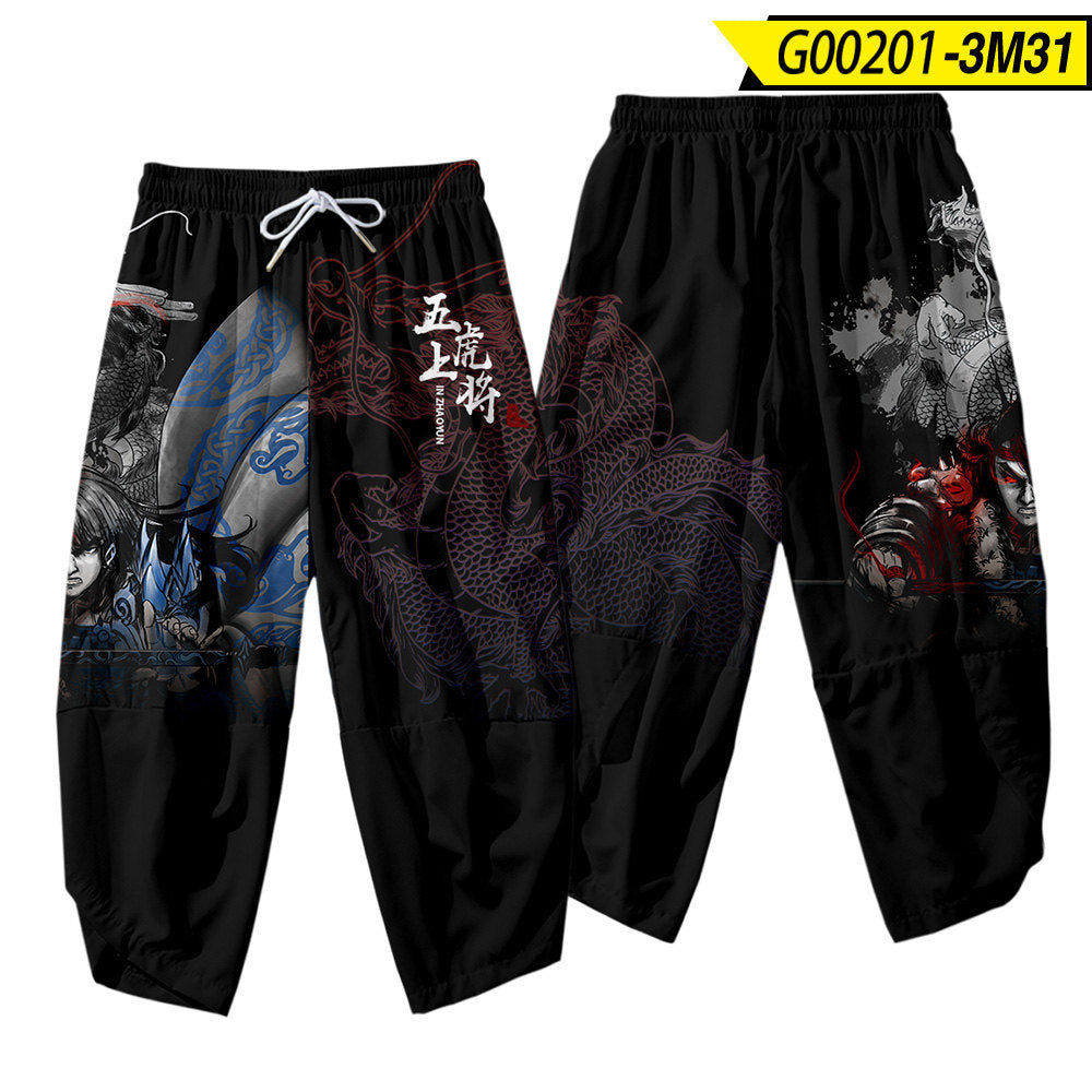 Men's 3D Digital Print Casual Cropped Pants - Urban Pulse Life