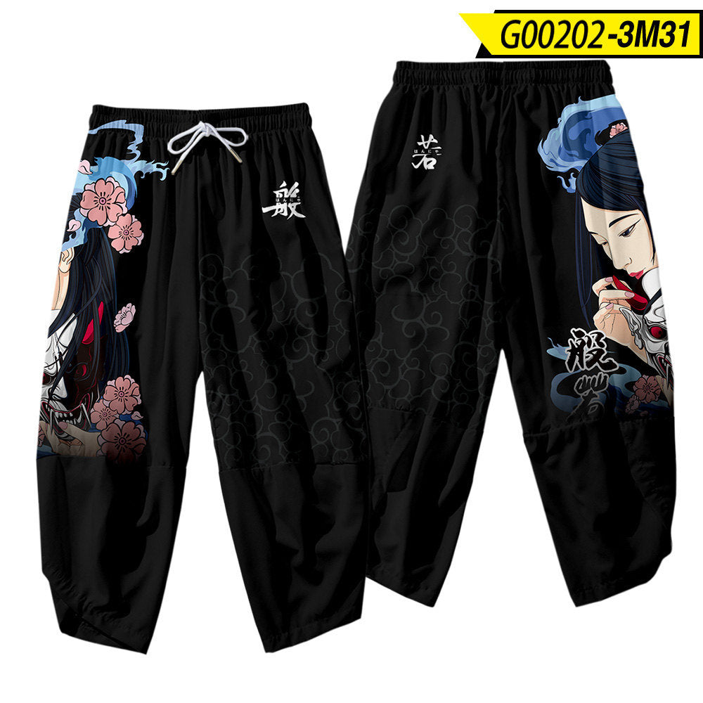 Men's 3D Digital Print Casual Cropped Pants - Urban Pulse Life
