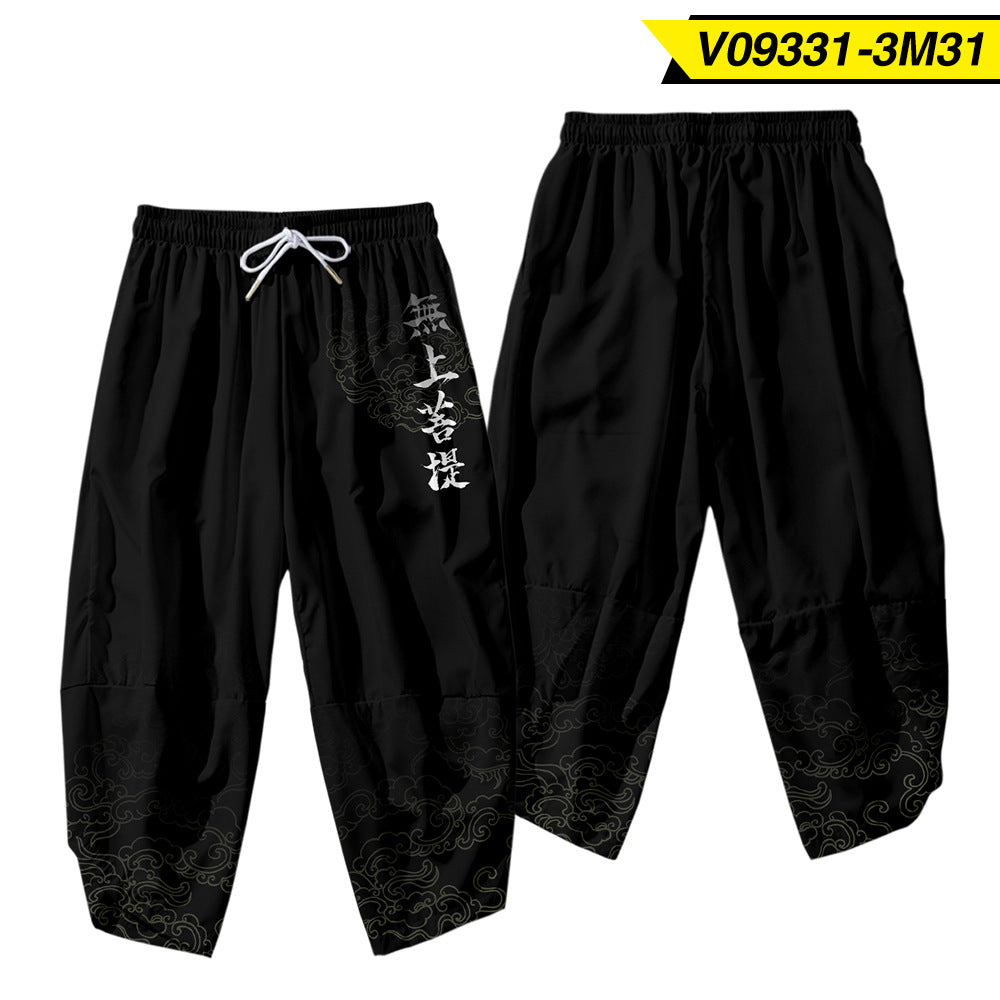 Men's 3D Digital Print Casual Cropped Pants - Urban Pulse Life
