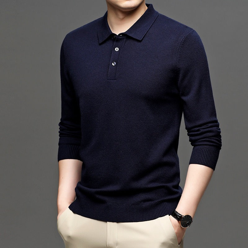 Men's Lapel Knit Pullover Sweater - Urban Pulse