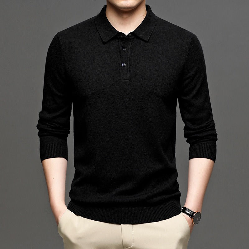 Men's Lapel Knit Pullover Sweater - Urban Pulse