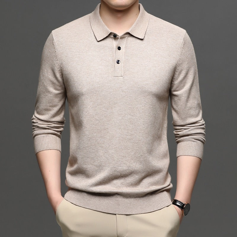 Men's Lapel Knit Pullover Sweater - Urban Pulse
