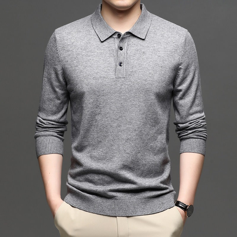 Men's Lapel Knit Pullover Sweater - Urban Pulse
