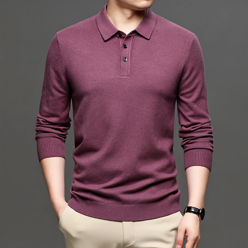 Men's Lapel Knit Pullover Sweater - Urban Pulse