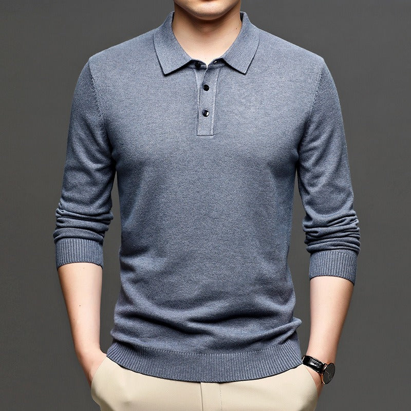 Men's Lapel Knit Pullover Sweater - Urban Pulse