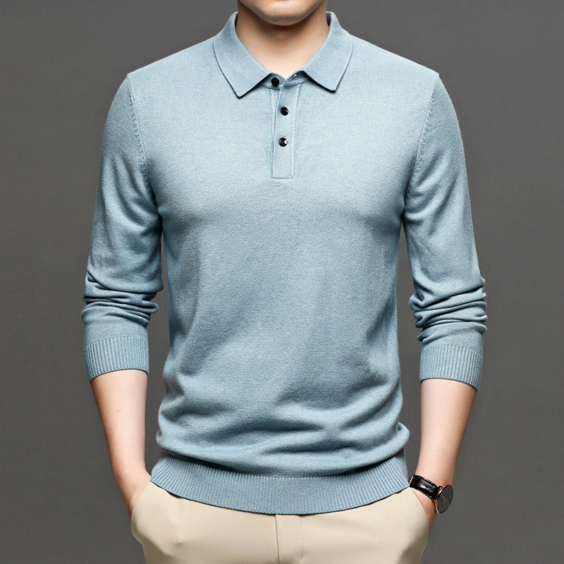 Men's Lapel Knit Pullover Sweater - Urban Pulse