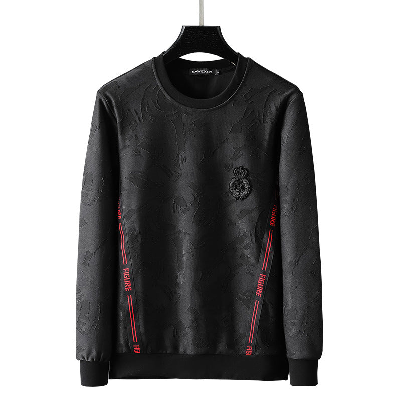 mens-long-sleeved-black-round-neck-sweater
