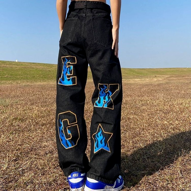 Retro American Hip-Hop Wide Leg Jeans for Men - Urban Pulse Life