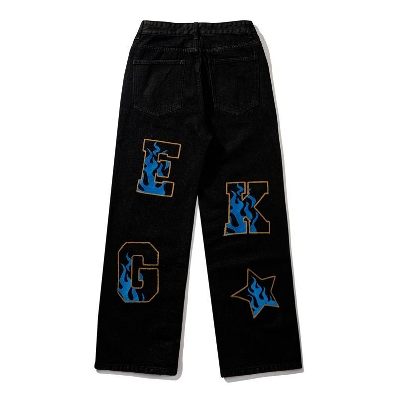 Retro American Hip-Hop Wide Leg Jeans for Men - Urban Pulse Life
