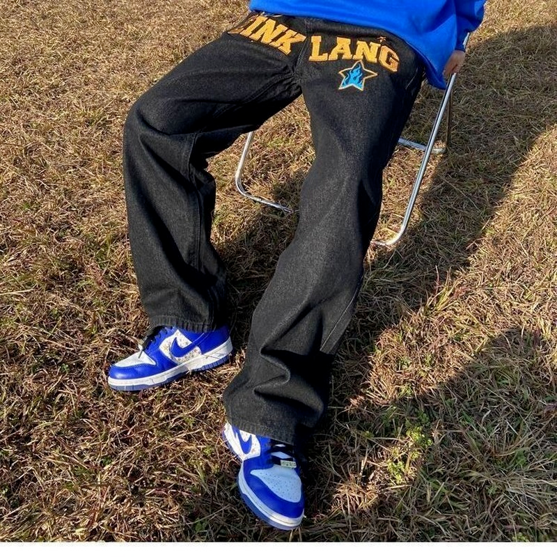 Retro American Hip-Hop Wide Leg Jeans for Men - Urban Pulse Life