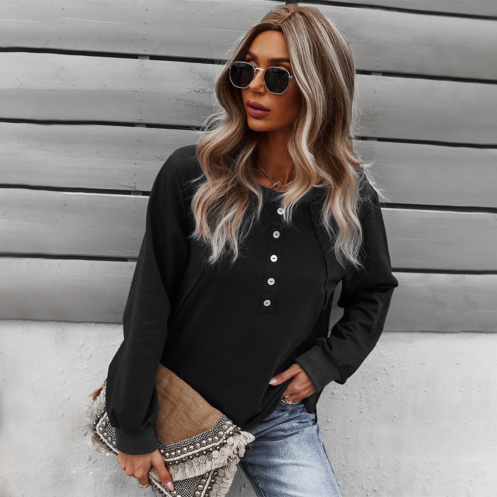 Trendy Women's Long-Sleeved Round Neck Pullover Sweater - Urban Pulse