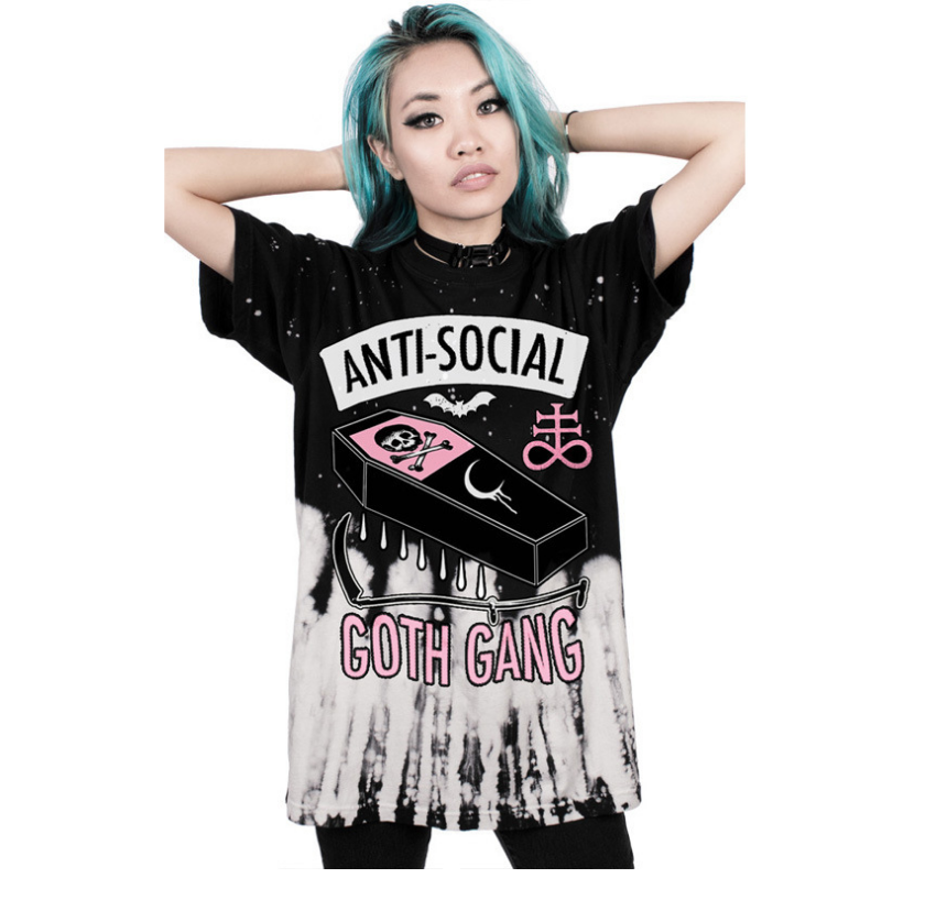 Vampire Graphic Print T-Shirt, Round Neck Short Sleeve - Urban Pulse Life