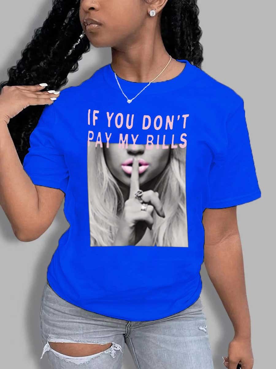 Women's Summer Round Neck Letter Print T-shirt - Urban Pulse Life