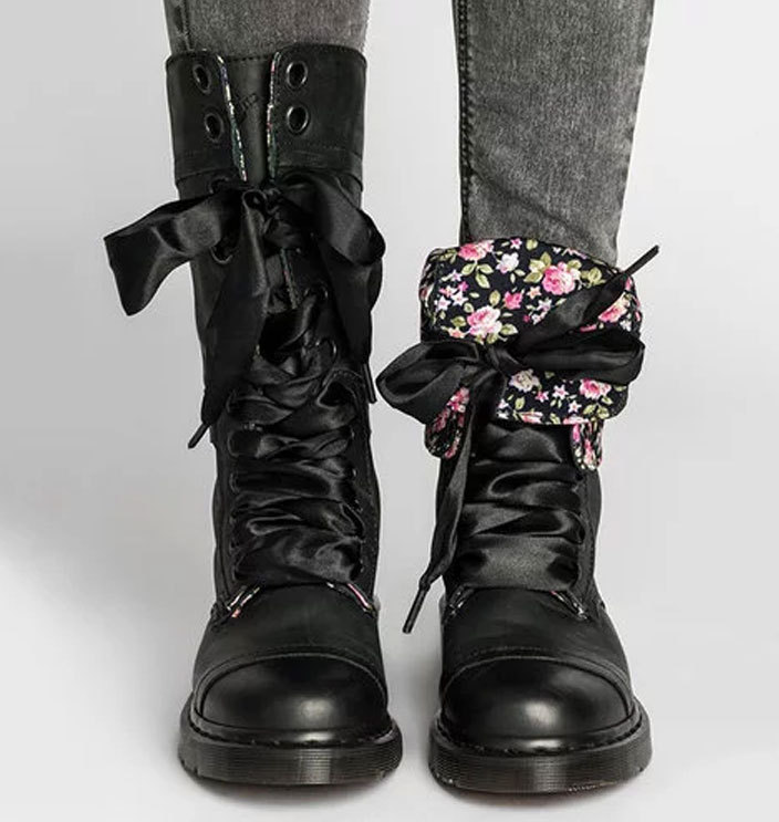 Mid-Calf Boots with Cross Straps, Martin Boots