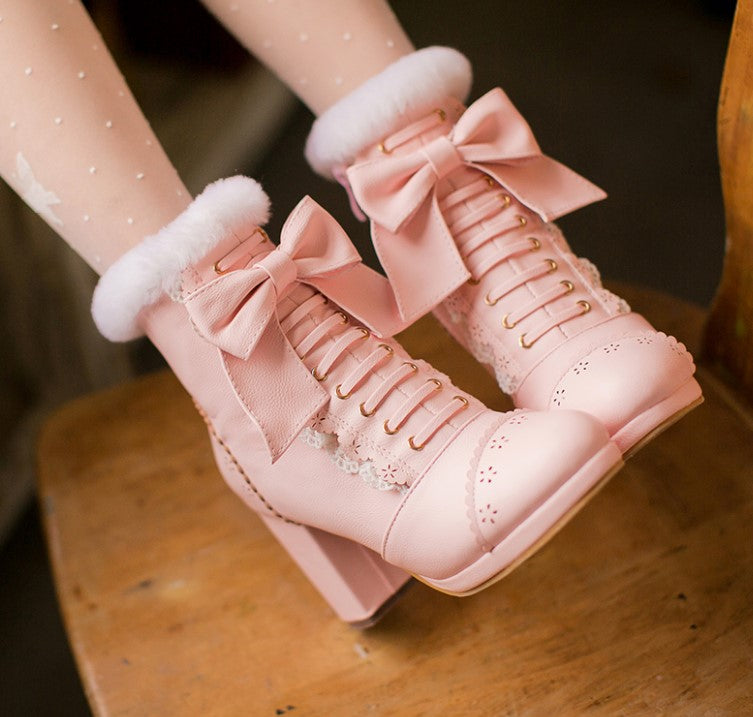 Lolita Shoes, Snow Boots, Japanese Sweet Short Boots