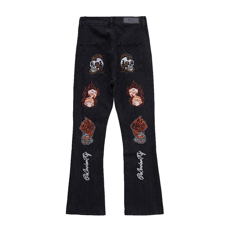 High Street Hip Hop Back Embroidered Jeans - Urban Pulse Life