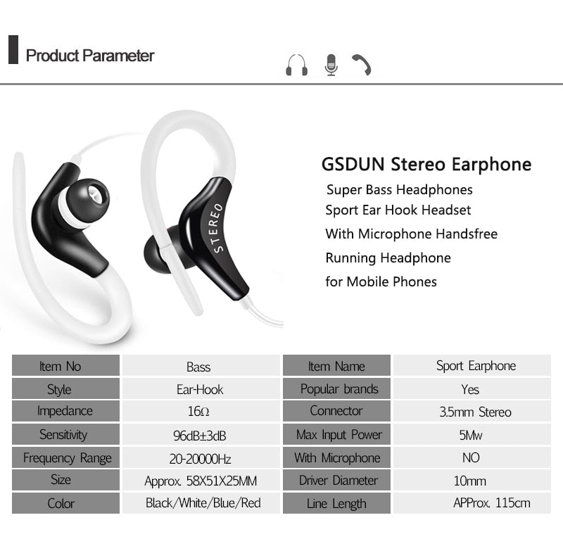 Universal In-Ear Sports Headphones with Microphone - Urban Pulse Life