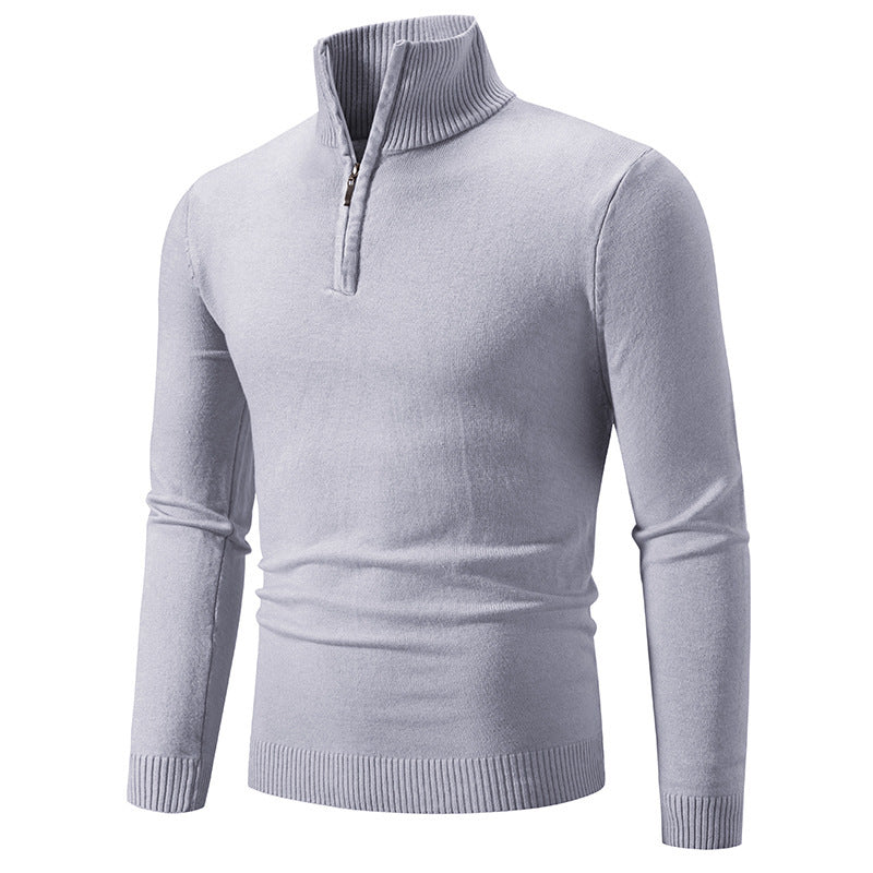 Men's Fleece Zip Mock Neck Sweater – Warm Urban Style