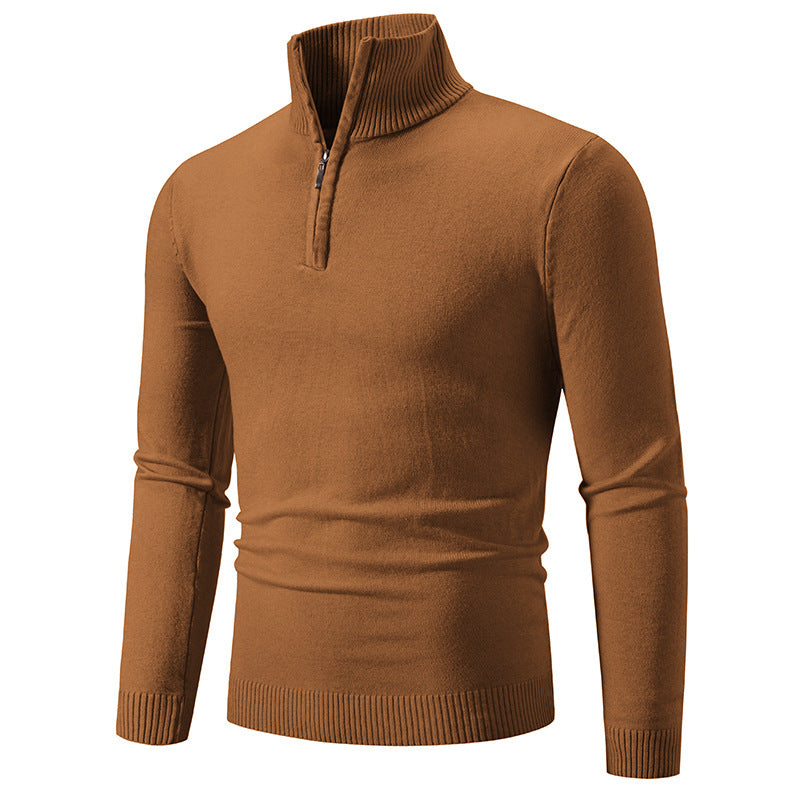 Men's Fleece Zip Mock Neck Sweater – Warm Urban Style