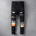 Men's Black Hole Patch Denims - Urban Pulse Life