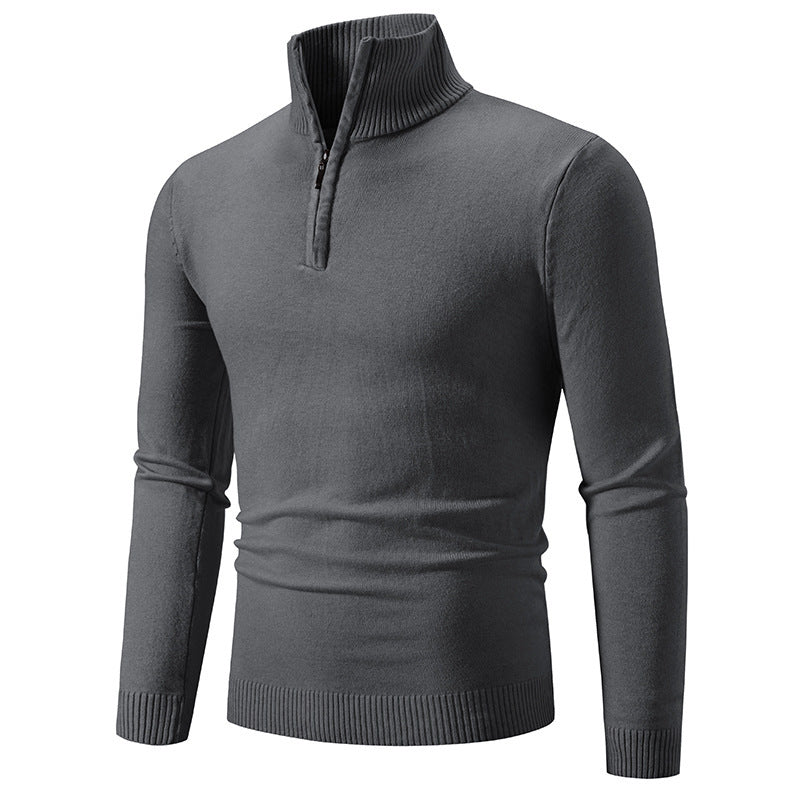 Men's Fleece Zip Mock Neck Sweater – Warm Urban Style